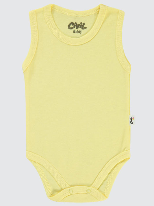 Civil Baby Düz Renkli 1-3 Yaş Çıtçıtlı Badi - Sarı