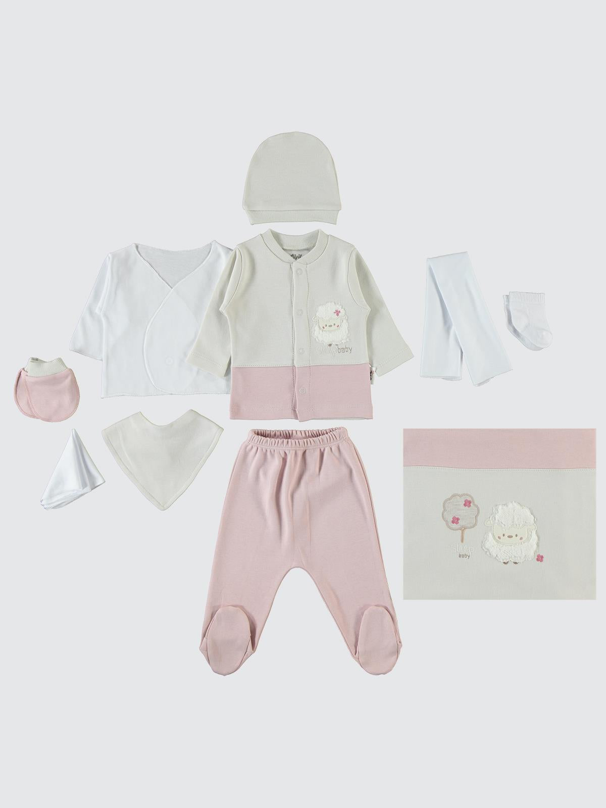 Civil Baby Kız Bebek 10'lu Zıbın Setleri   - Pembe