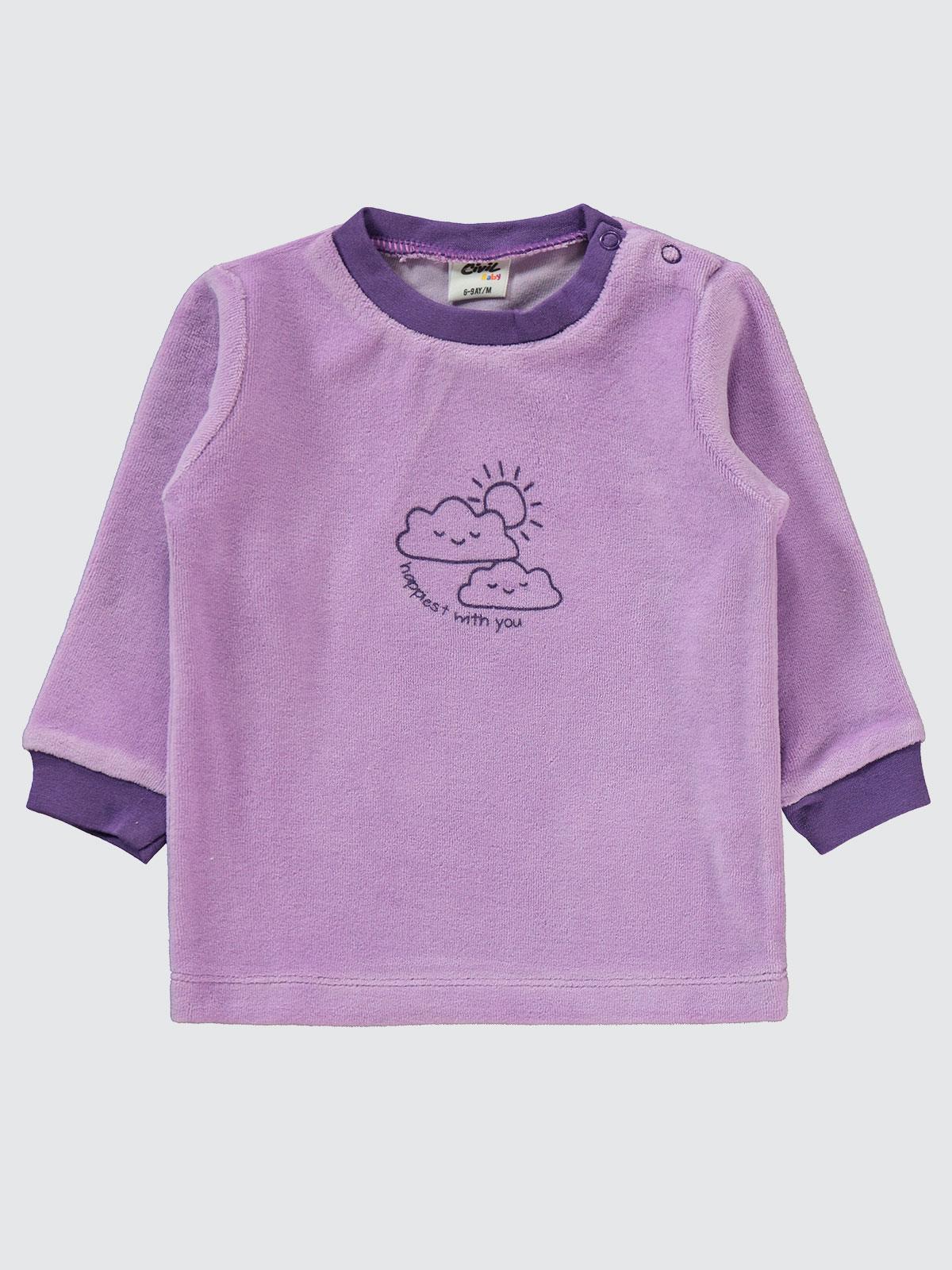 Civil Baby Bulut Baskılı 6-18 Ay Takım - Lila