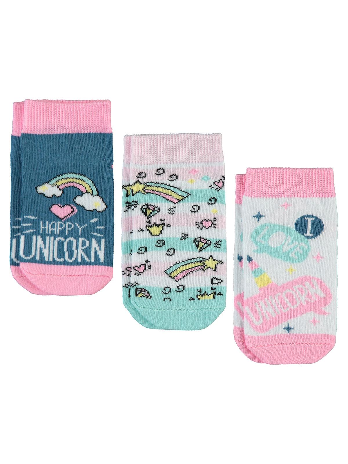 Civil Girls Unicorn 3'lü 2-12 Yaş Kız Patik Çorap - Standart