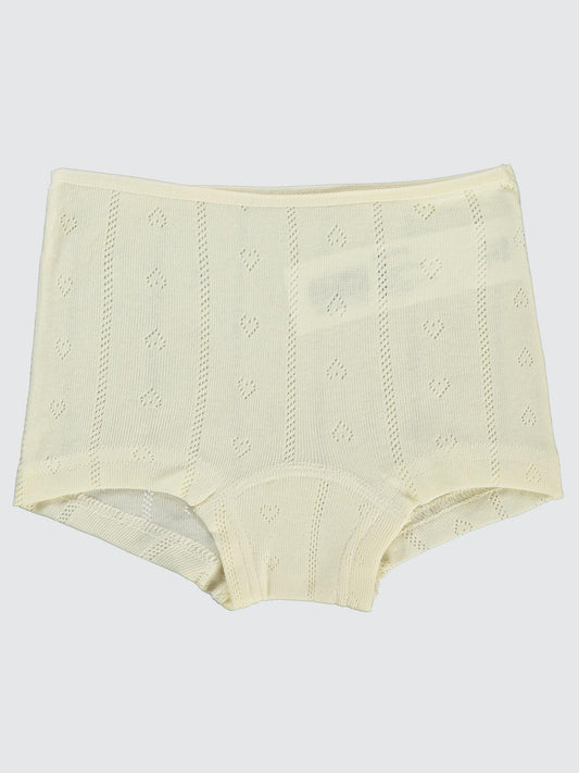 Civil Kız Çocuk Jakarlı Kalp 2'li Boxer Set | Ribana | Okul Kreş ve Günlük Kullanım - Ekru