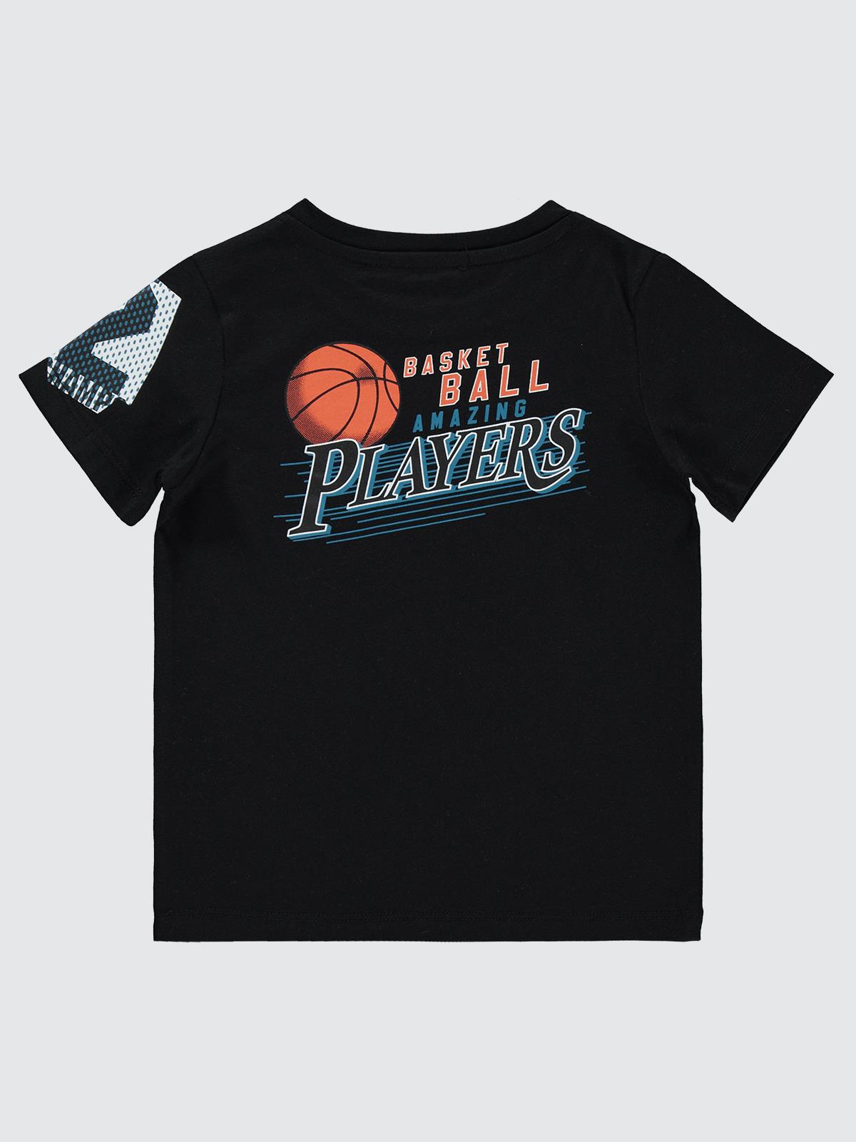 Civil Boys Basketbol Players Baskılı 2-5 Yaş Tişört - Siyah