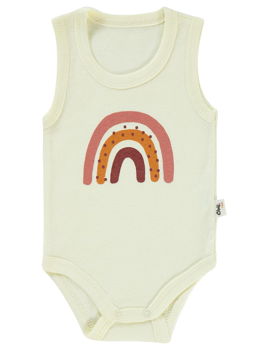 Civil Baby Gökkuşağı Baskılı 1-36 Ay Çıtçıtlı Badi - Fil Dişi