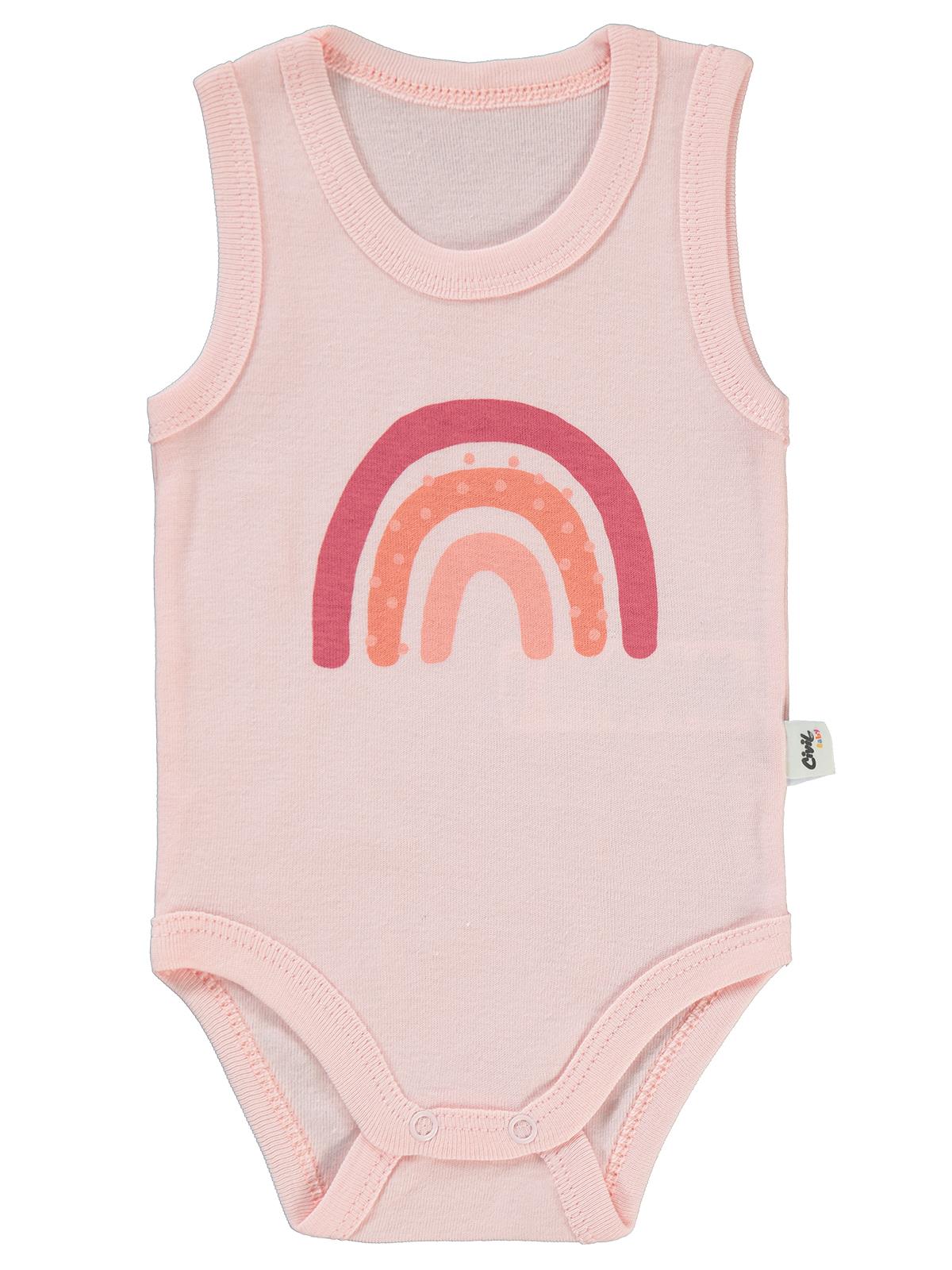 Civil Baby Gökkuşağı Baskılı 1-36 Ay Çıtçıtlı Badi - Lila