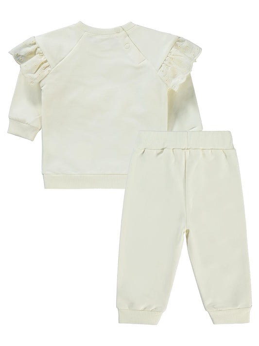 Civil Baby Brodeli 6-18 Ay Takım - Ekru