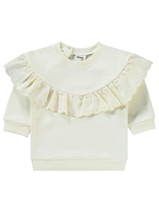 Civil Baby Brodeli 6-18 Ay Takım - Ekru