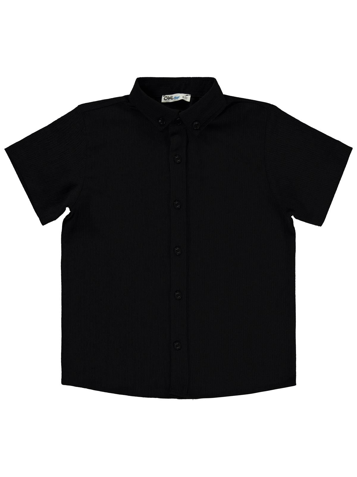 Civil Boys Kısa Kolu Basic 6-9 Yaş Gömlek - Siyah