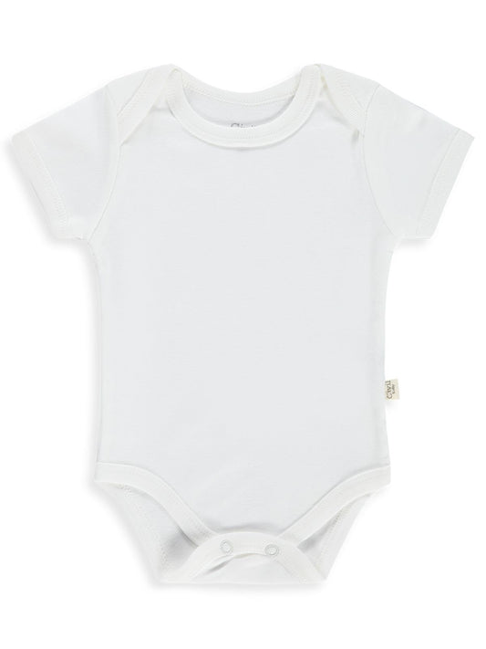 Civil Baby 3 lü Düz Kısa Kol 3-9 Ay Çıtçıtlı Badi - Beyaz