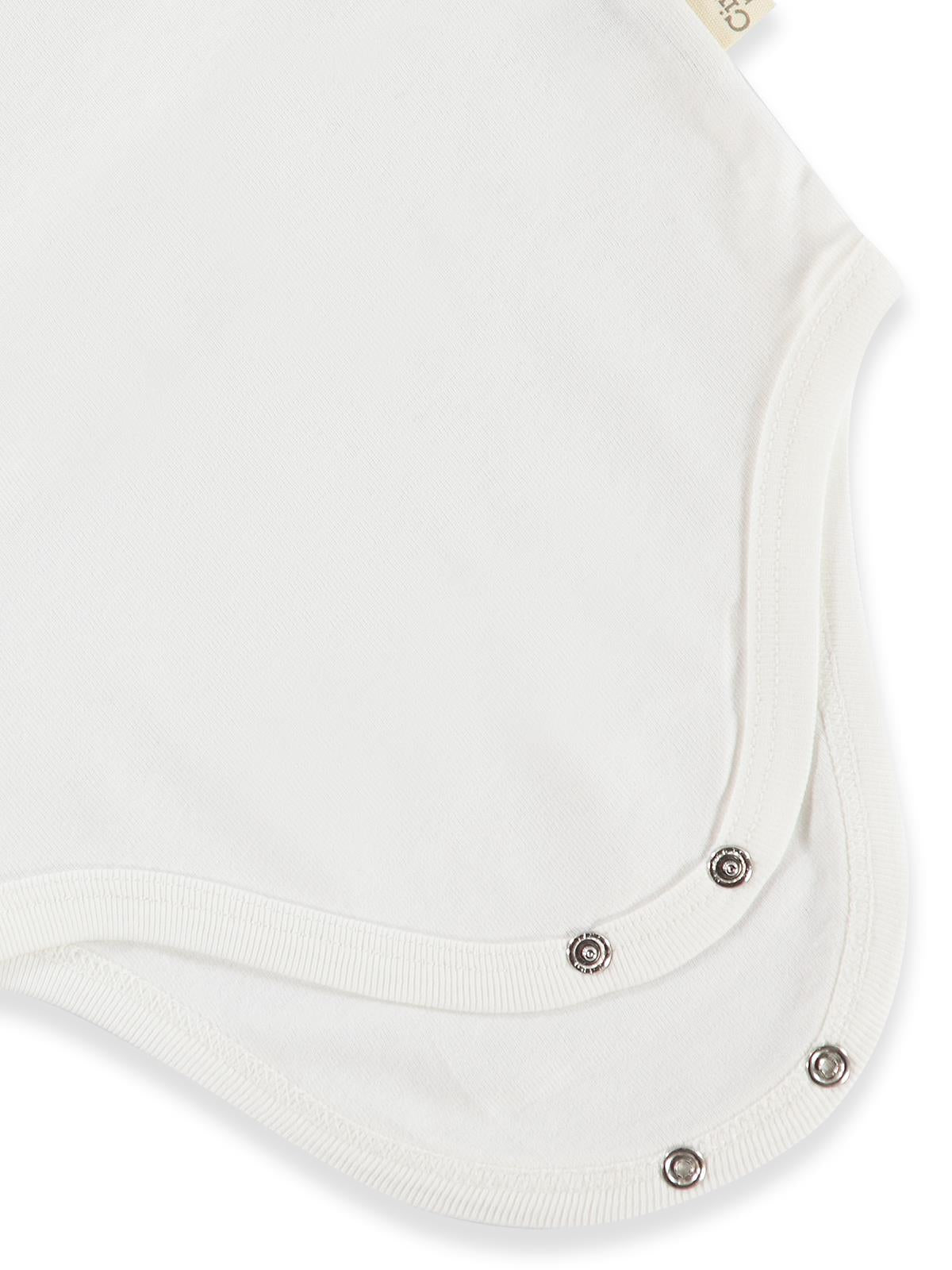 Civil Baby Düz Sıfır Kol 3 lü 3-9 Ay Çıtçıtlı Badi - Beyaz