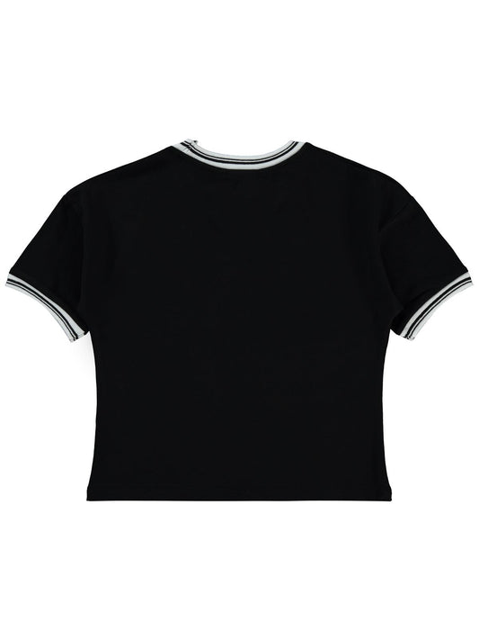 Civil Girls New York Baskılı 10-13 Yaş Tişört - Siyah
