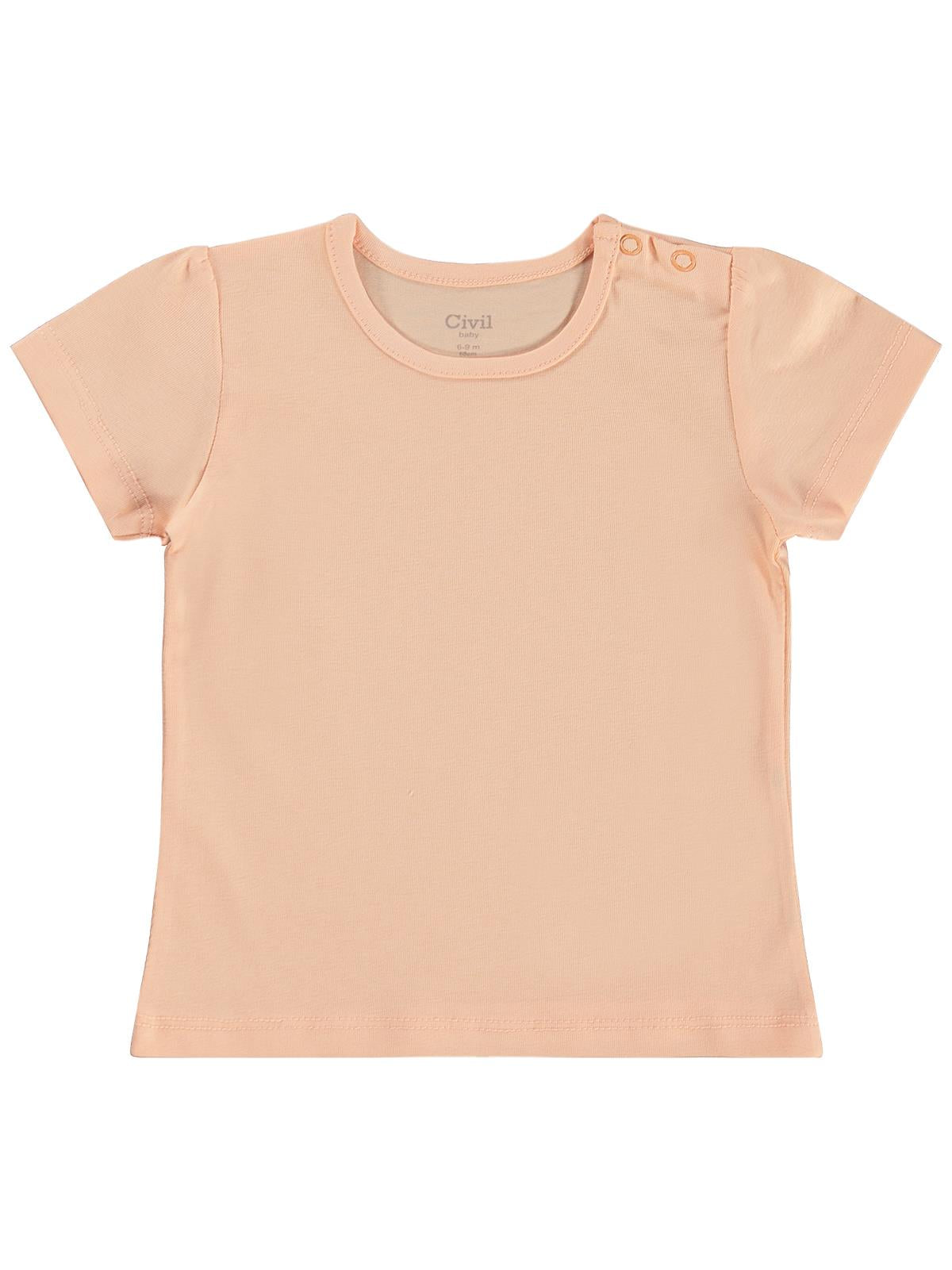 Civil Baby Kız Bebek Tişört 6-18 Ay - Pudra