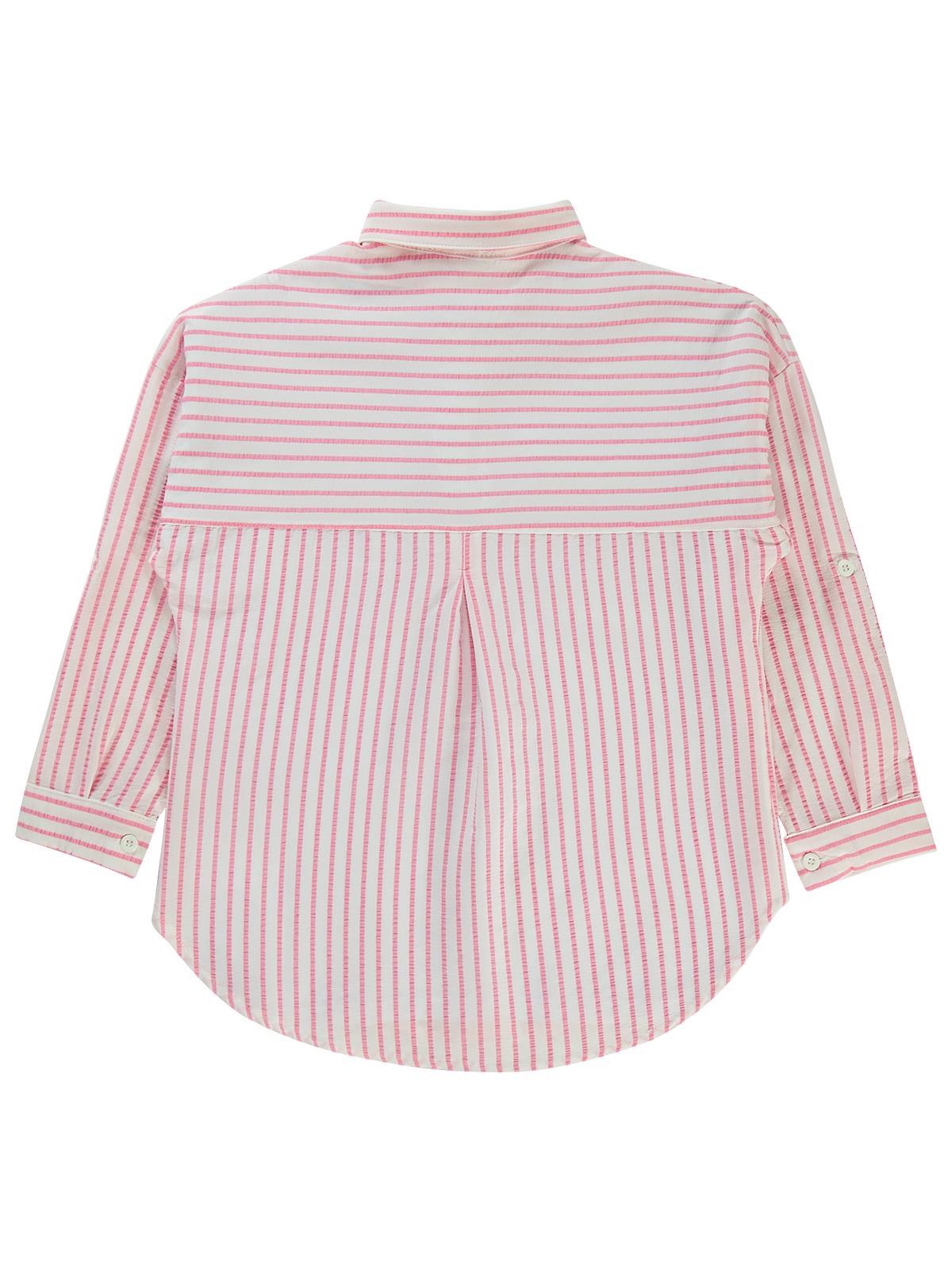 Civil Girls Çizgili 6-9 Yaş Gömlek - Pembe
