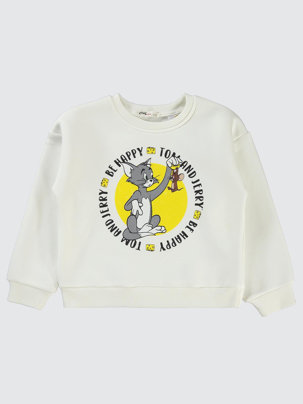 Tom and Jerry 6-9 Yaş Sweatshirt - Ekru