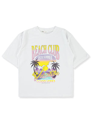 Civil Girls Beache Clup 10-13 Yaş Tişört - Beyaz