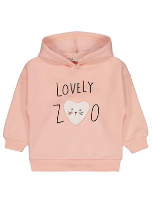 Civil Girls Lovely Baskılı 2-5 Yaş Sweatshirt - Pudra