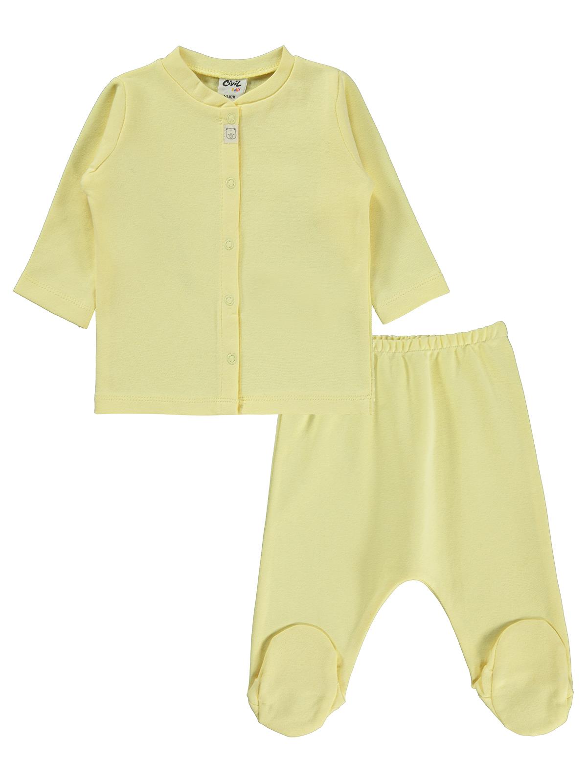 Civil Baby Düz 1-6 Ay Pijama Takımı - Sarı