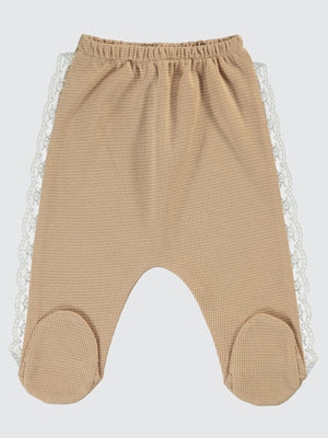 Civil Baby Yanı Dantelli 1-6 Ay Tek Alt Bebe - Bej