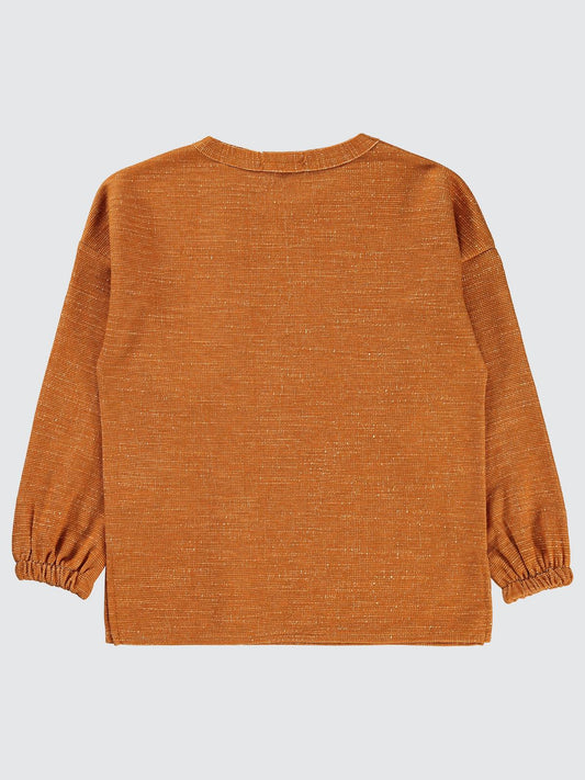 Civil Erkek Çocuk 1996 Armalı Süs Düğmeli Sweatshirt | Jakar/Petek | Okul Kreş ve Günlük Kullanım - Hardal