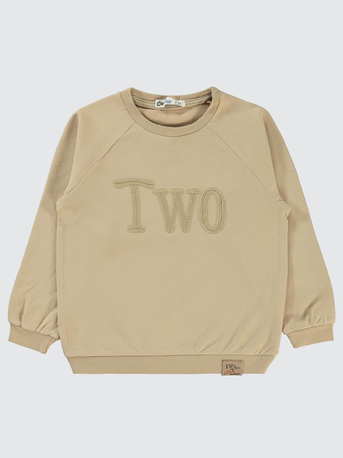 Civil Boys Two Nakışlı 2-5 Yaş Sweatshirt - Bej