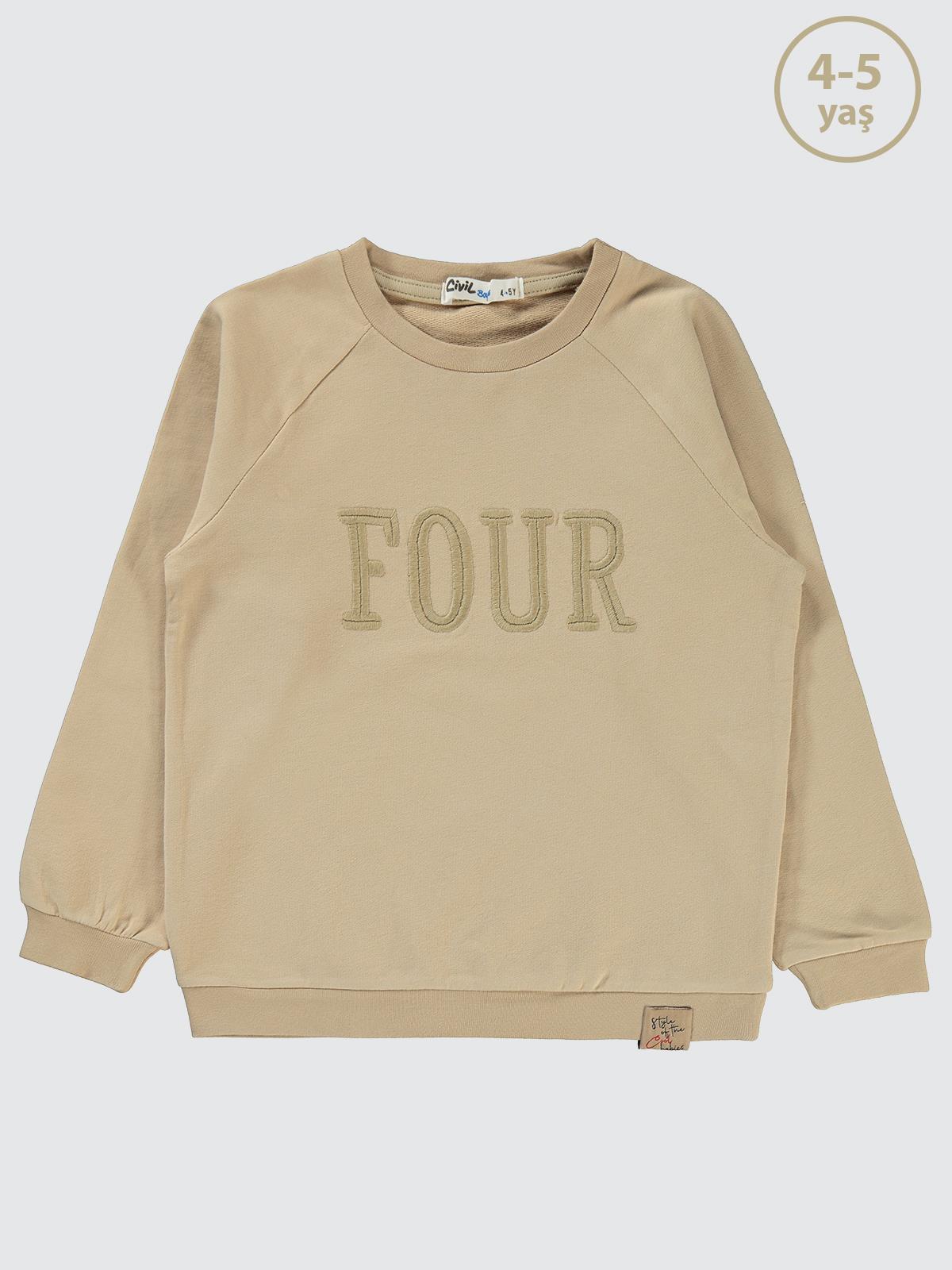 Civil Boys Two Nakışlı 2-5 Yaş Sweatshirt - Turuncu