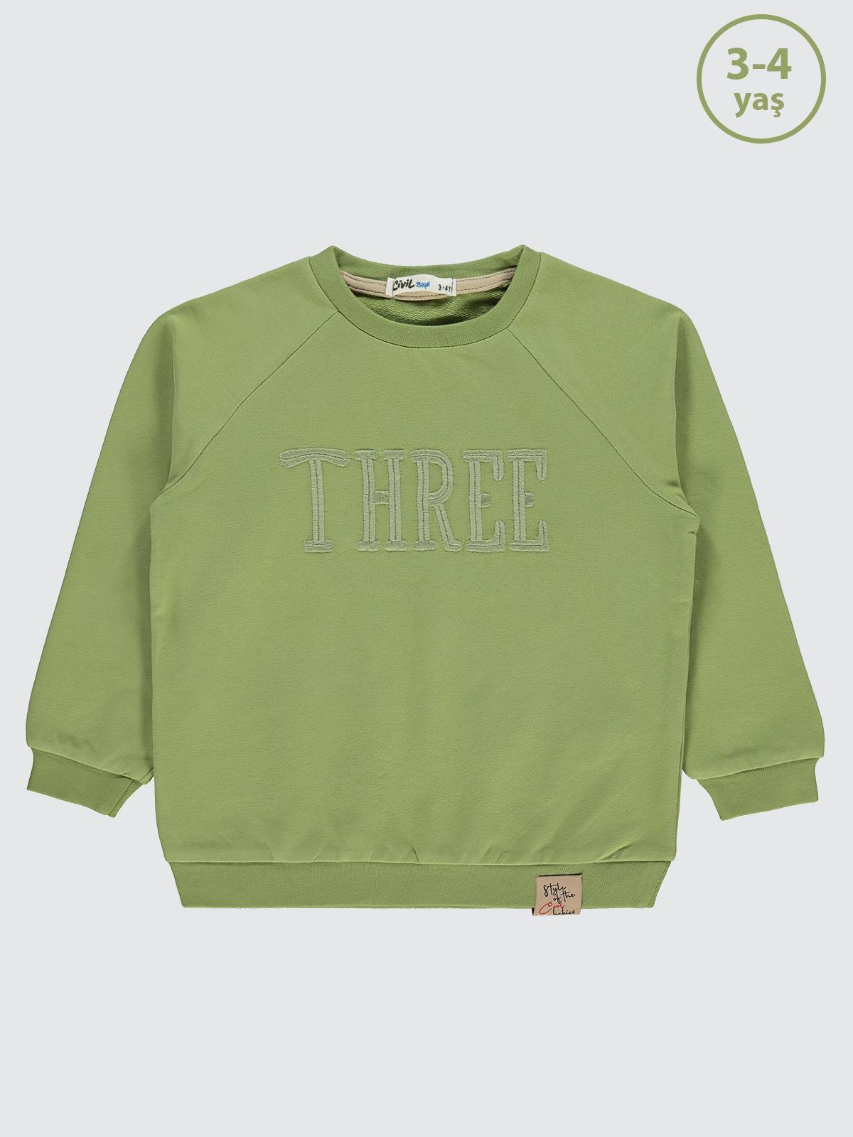 Civil Boys Two Nakışlı 2-5 Yaş Sweatshirt - Yeşil