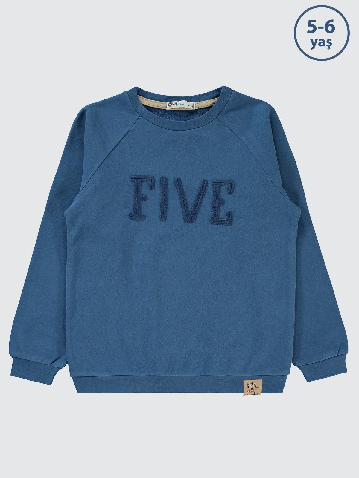Civil Boys Two Nakışlı 2-5 Yaş Sweatshirt - Turuncu
