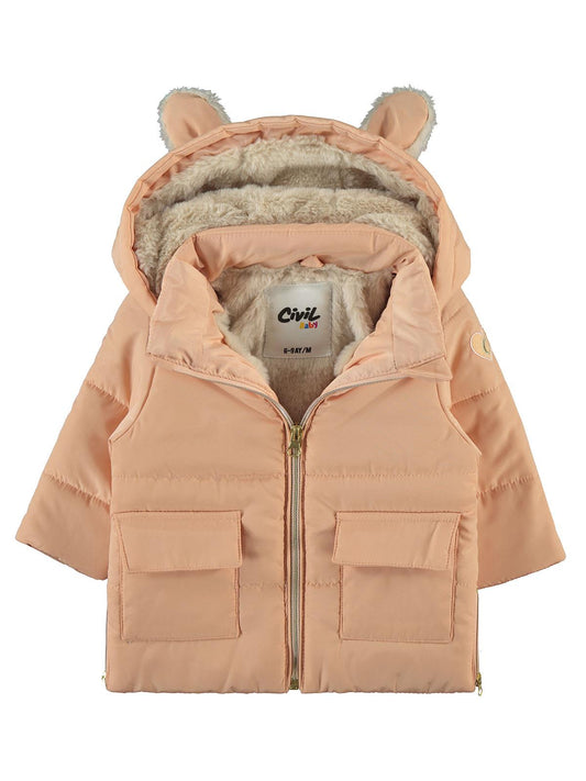 Civil Baby Pelüş Kulaklı 6-18 Ay Mont - Pudra