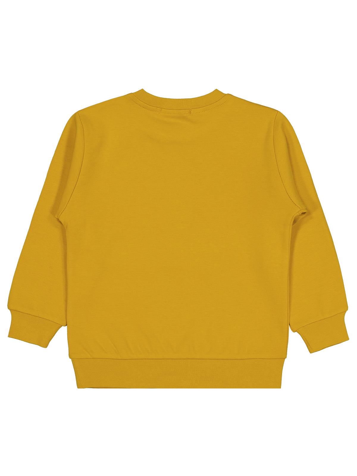Civil Erkek Çocuk Taksi Baskılı Sweatshirt | İnterlok Uzun Kol | Okul Kreş ve Günlük Kullanım - Hardal