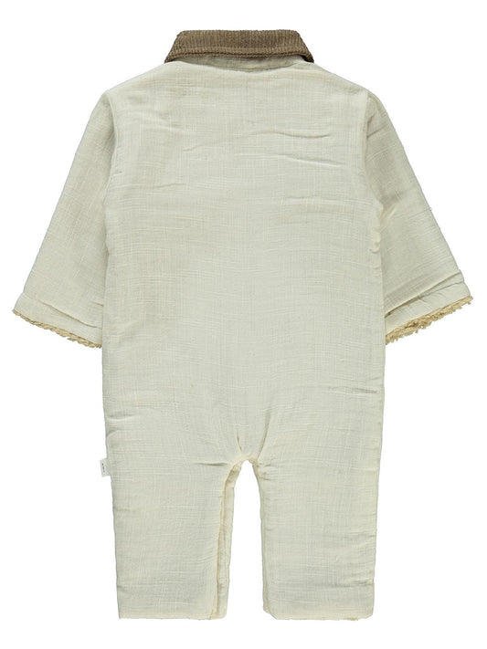 Civil Baby Cep ve Yaka Detaylı 6-18 Ay Astronot - Ekru
