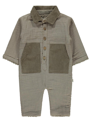 Civil Baby Cep ve Yaka Detaylı 6-18 Ay Astronot - Kahve