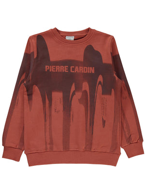 Pierre Cardin Baskılı 10-12 Yaş Sweatshirt - Turuncu
