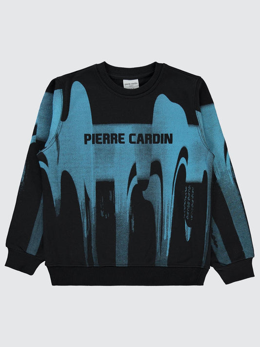 Pierre Cardin Baskılı 6-9 Yaş Sweatshirt - Siyah