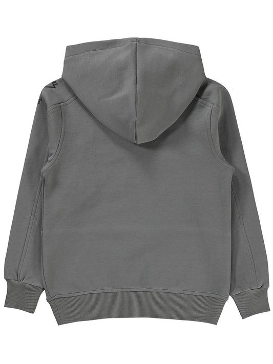 Pierre Cardin Fermuar Cepli Sweatshirt | İnterlok Kapşonlu Baskılı | Okul Kreş ve Günlük Kullanım - Gri