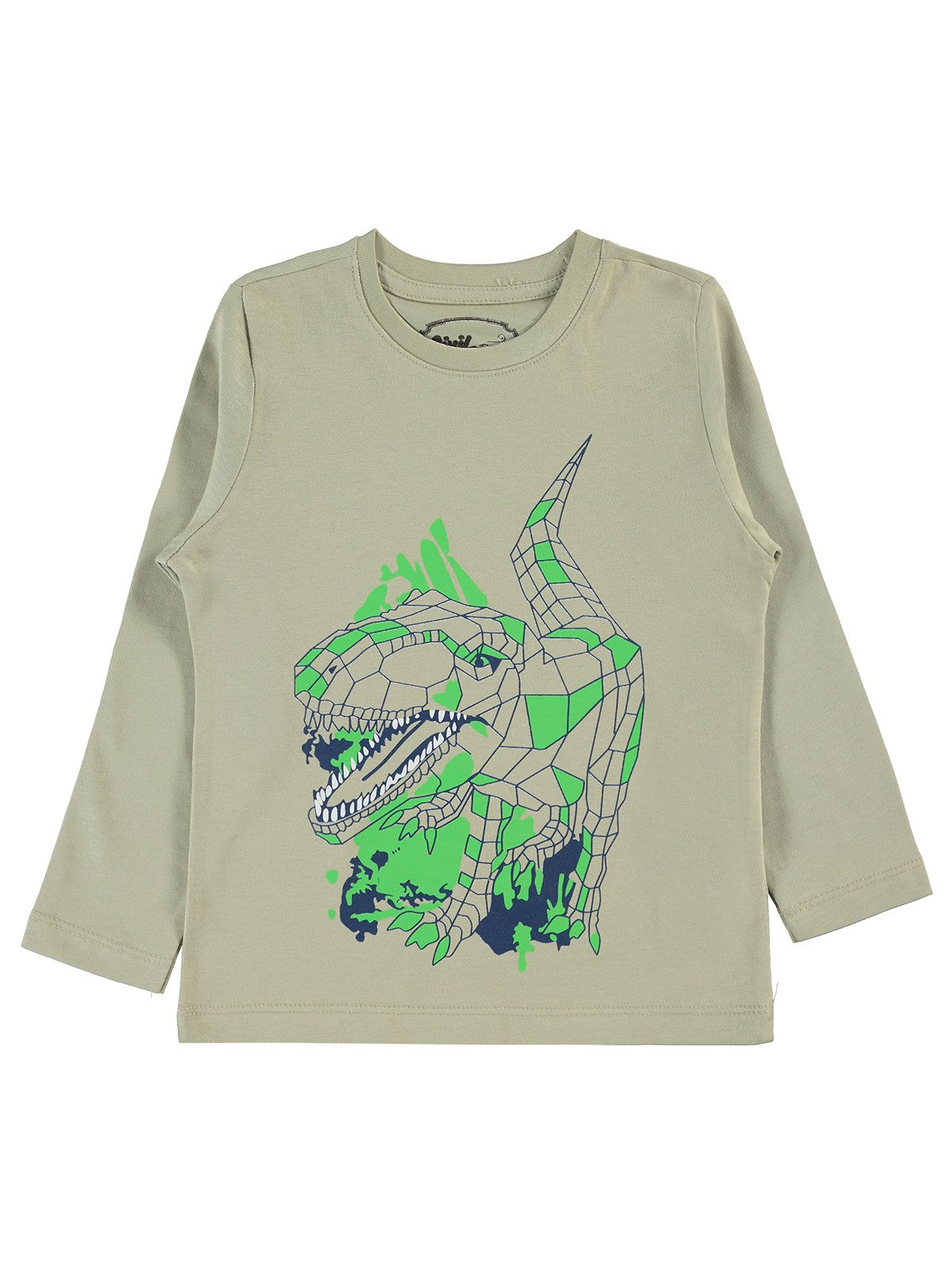 Civil Boys Geometrik Dino Baskılı 2-5 Yaş Sweatshirt - Yeşil