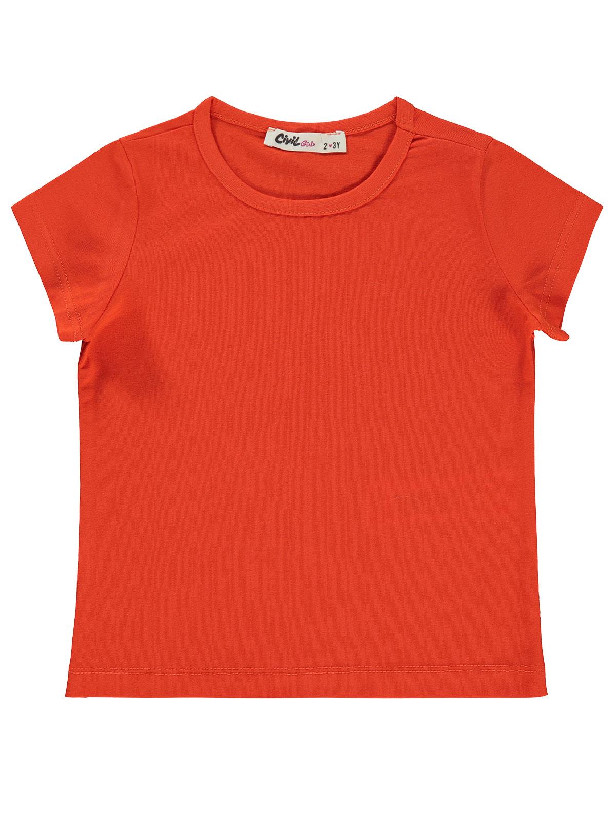 Civil Girls Basic 2-5 Yaş Tişört - Turuncu