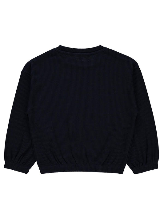 Civil Kız Çocuk Freedom Blou Baskılı Sweatshirt | Likralı Süprem | Okul Kreş ve Günlük Kullanım - Lacivert