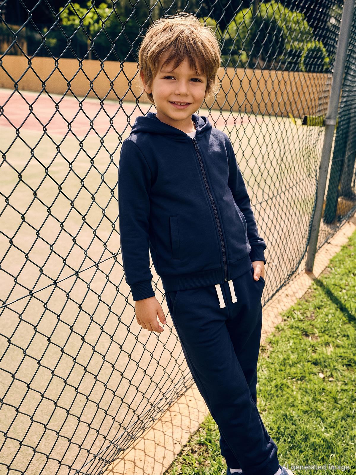 Civil Erkek Çocuk Unisex Basic Eşofman Takımı | 2 İp - 2 İp Uzun Kol | Okul Kreş ve Günlük Kullanım - Lacivert