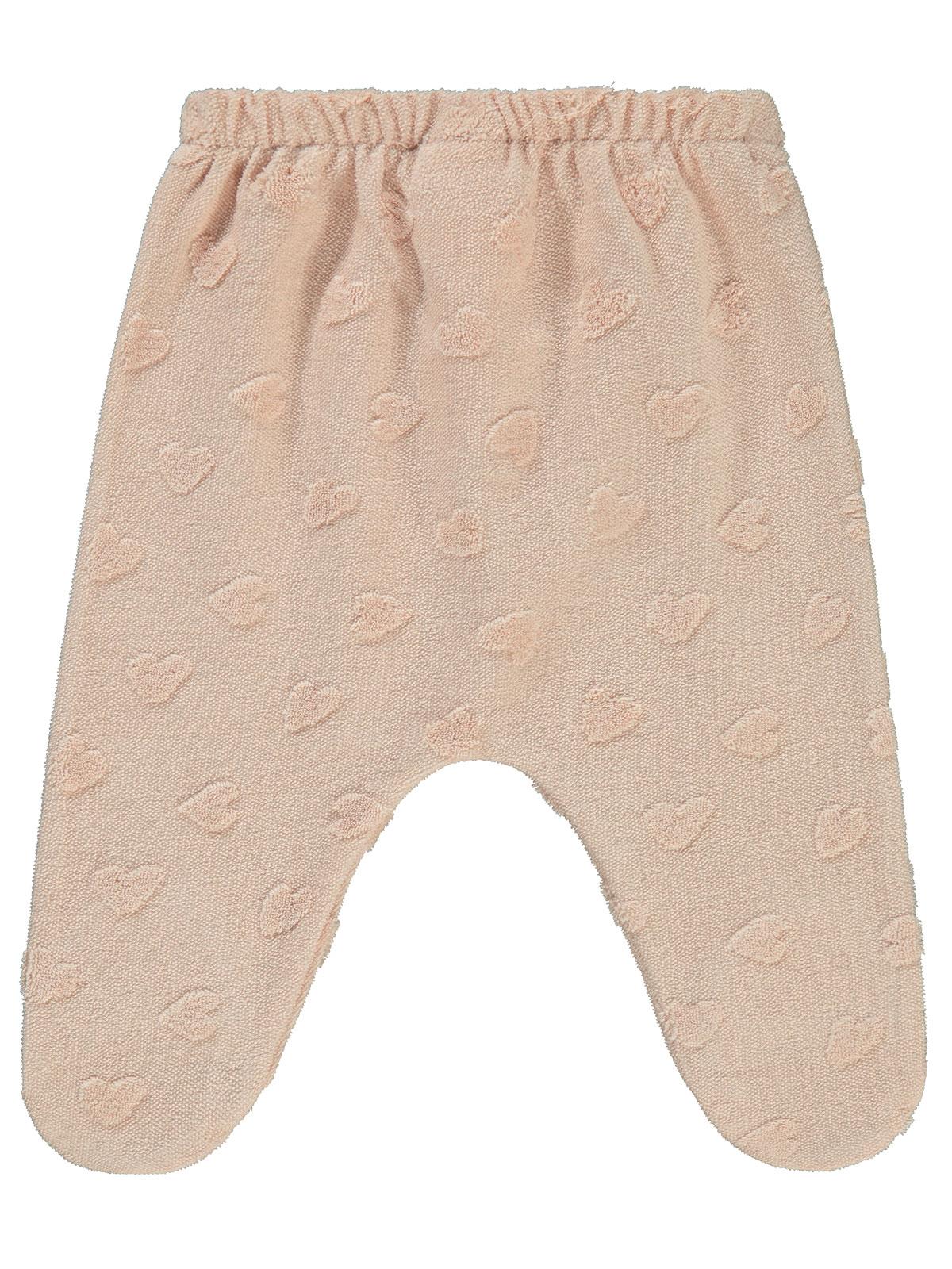 Civil Baby Kalp Jakarlı 1-6 Ay Tek Alt Bebe - Pudra