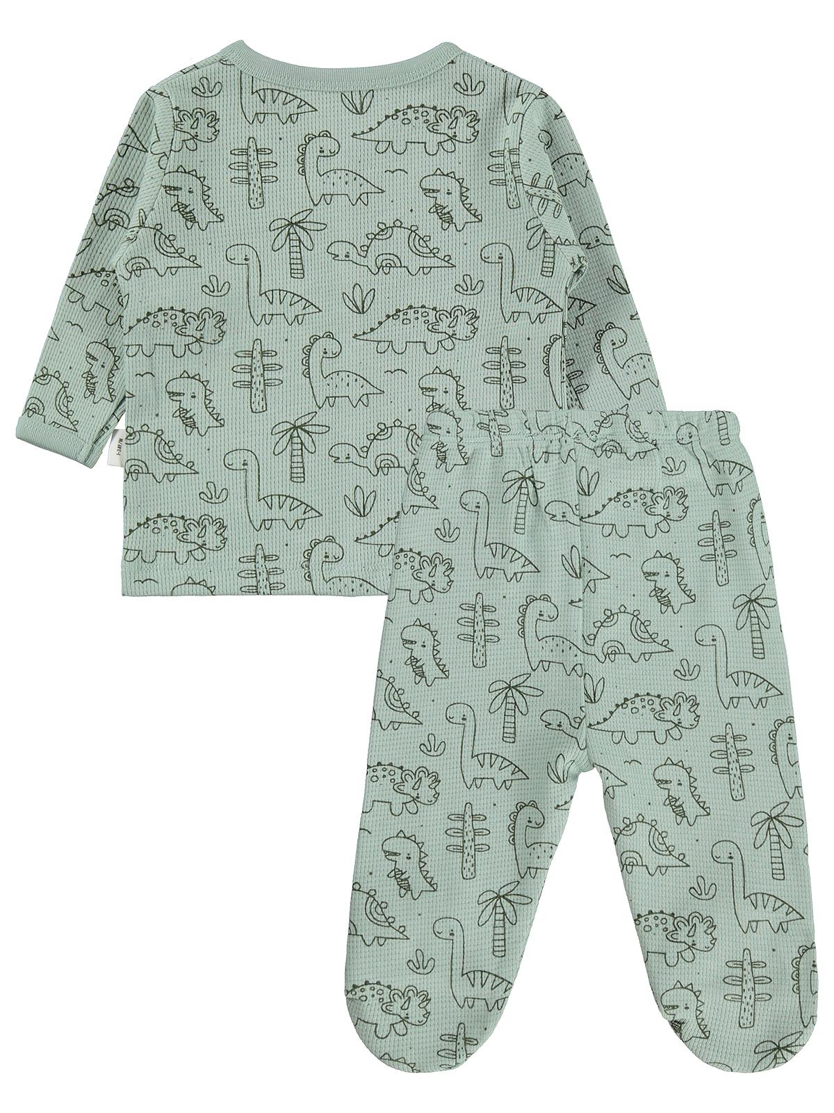 Civil Baby Dinozor Empirme 1-6 Ay Pijama Takımı - Haki