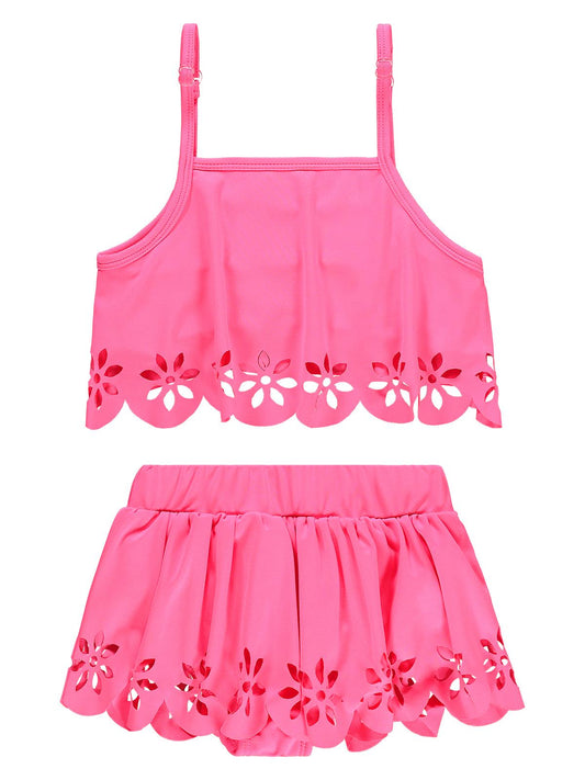 Civil Girls Lazer Kesim 2-12 Yaş Mayo Set - Pembe