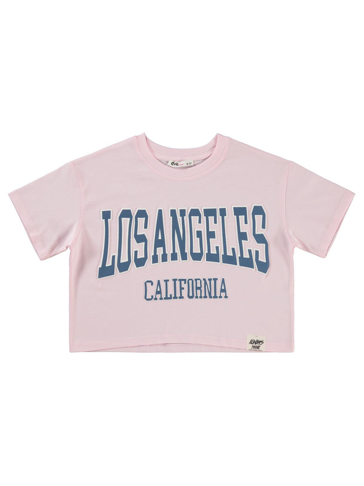 Civil Girls Los Angeles Baskılı 10-13 Yaş Tişört - Pembe