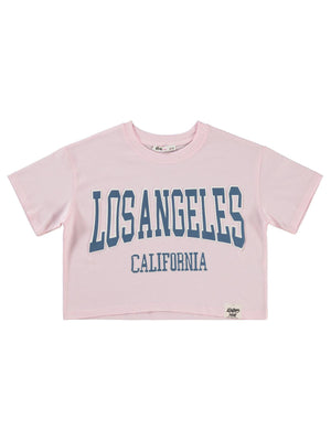 Civil Girls Los Angeles Baskılı 6-9 Yaş Tişört - Pembe