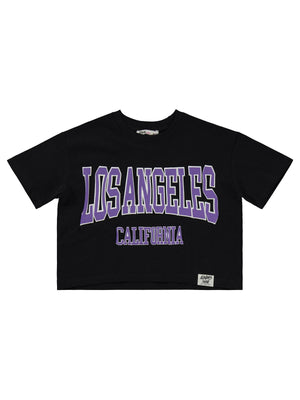 Civil Girls Los Angeles Baskılı 10-13 Yaş Tişört - Siyah