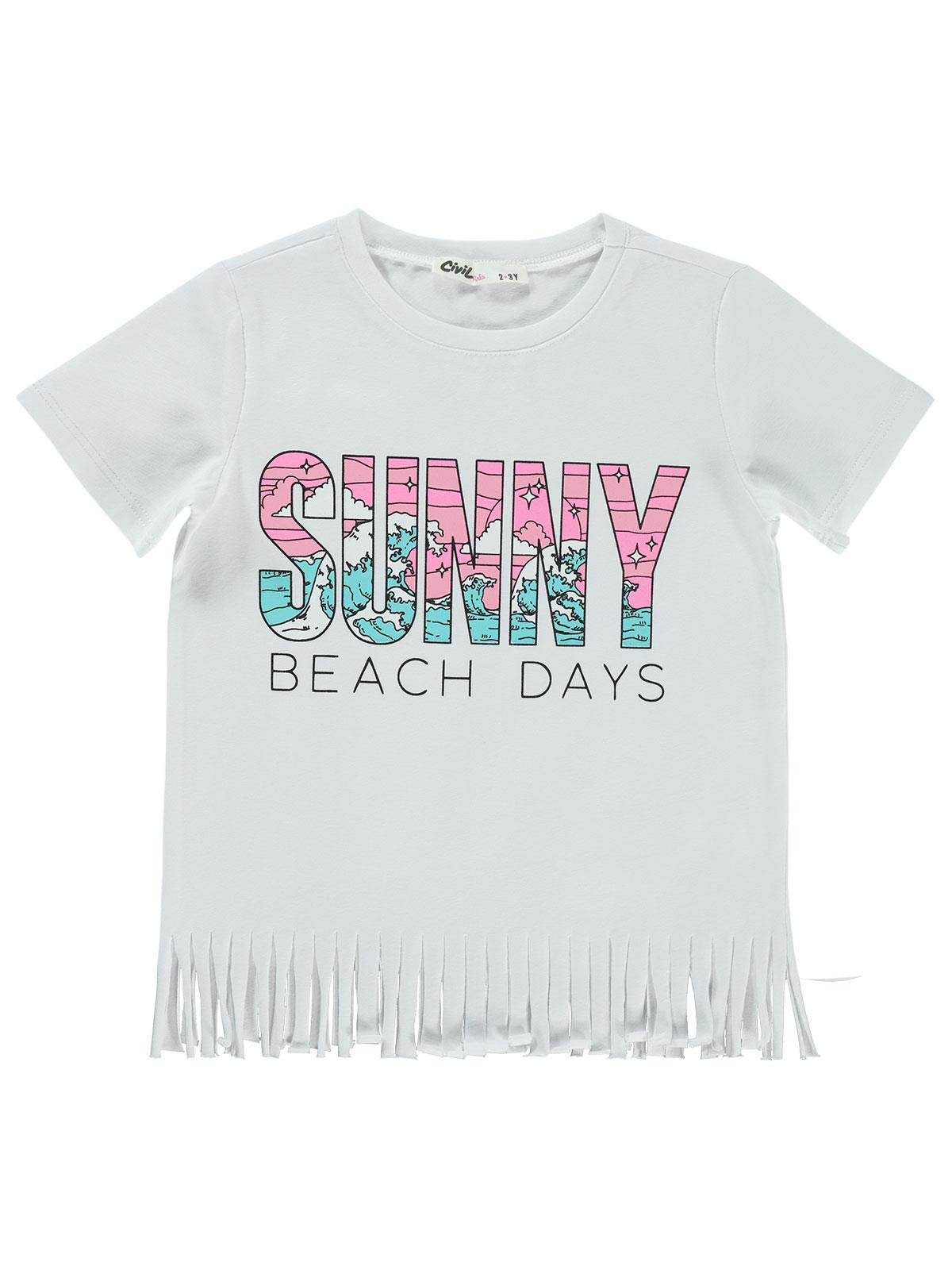 Civil Girls Sunny Baskılı 2-5 Yaş Tişört - Pembe