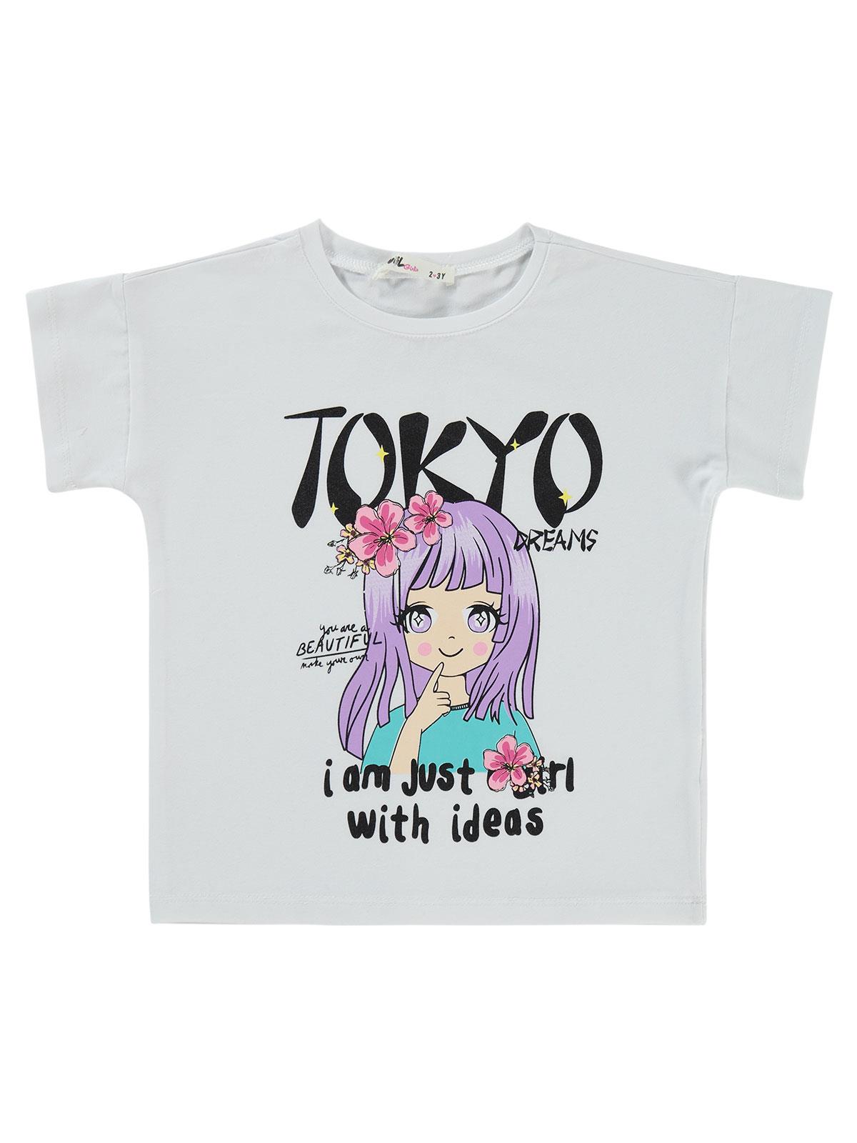 Civil Girls Tokyo Baskılı 2-5 Yaş Tişört - Siyah