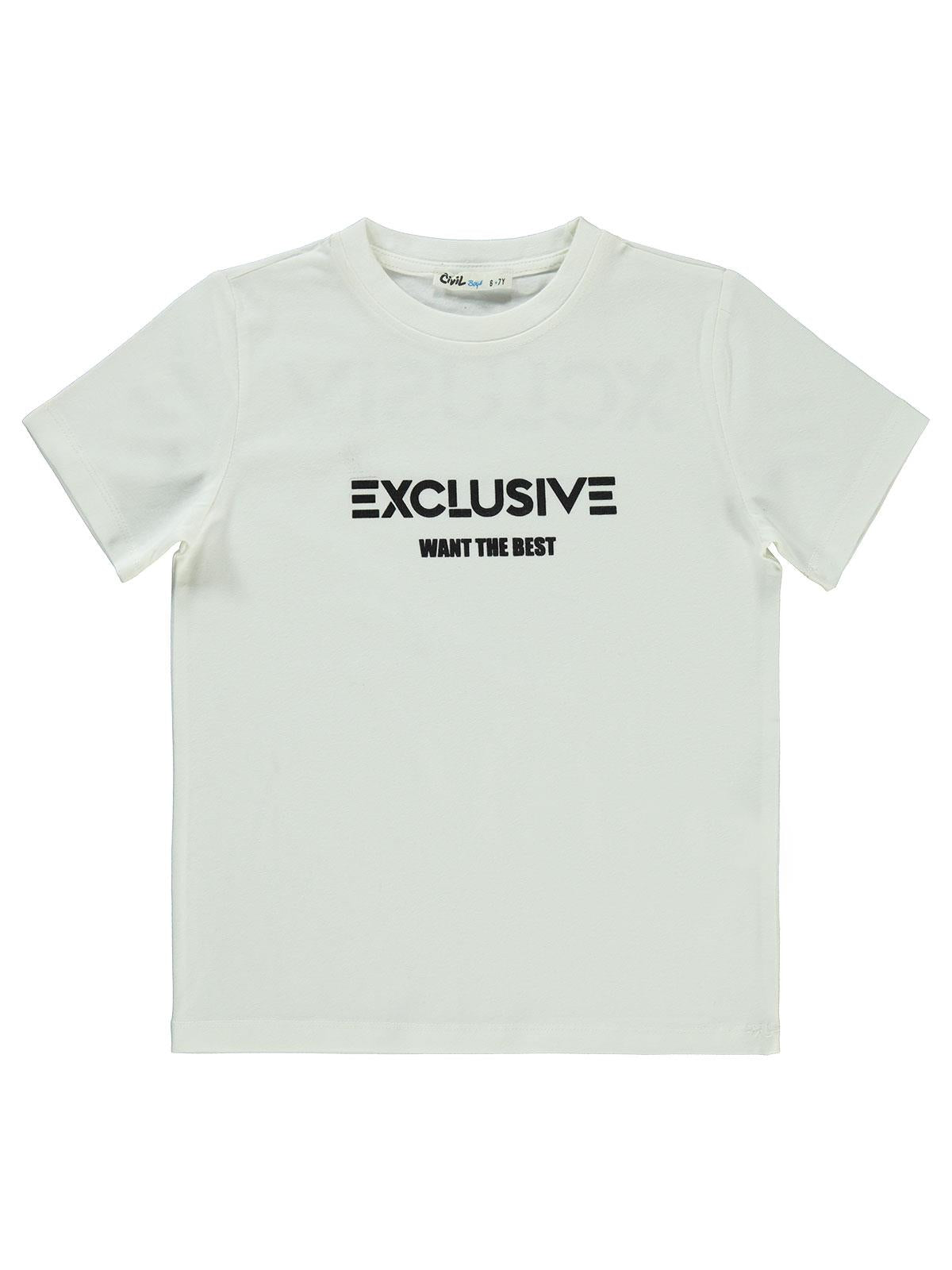Civil Boys Exclusıve Baskılı 6-9 Yaş Tişört - Beyaz