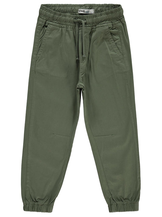 Civil Boys Bel Paça Lastikli Düz 6-9 Yaş Pantolon - Yeşil