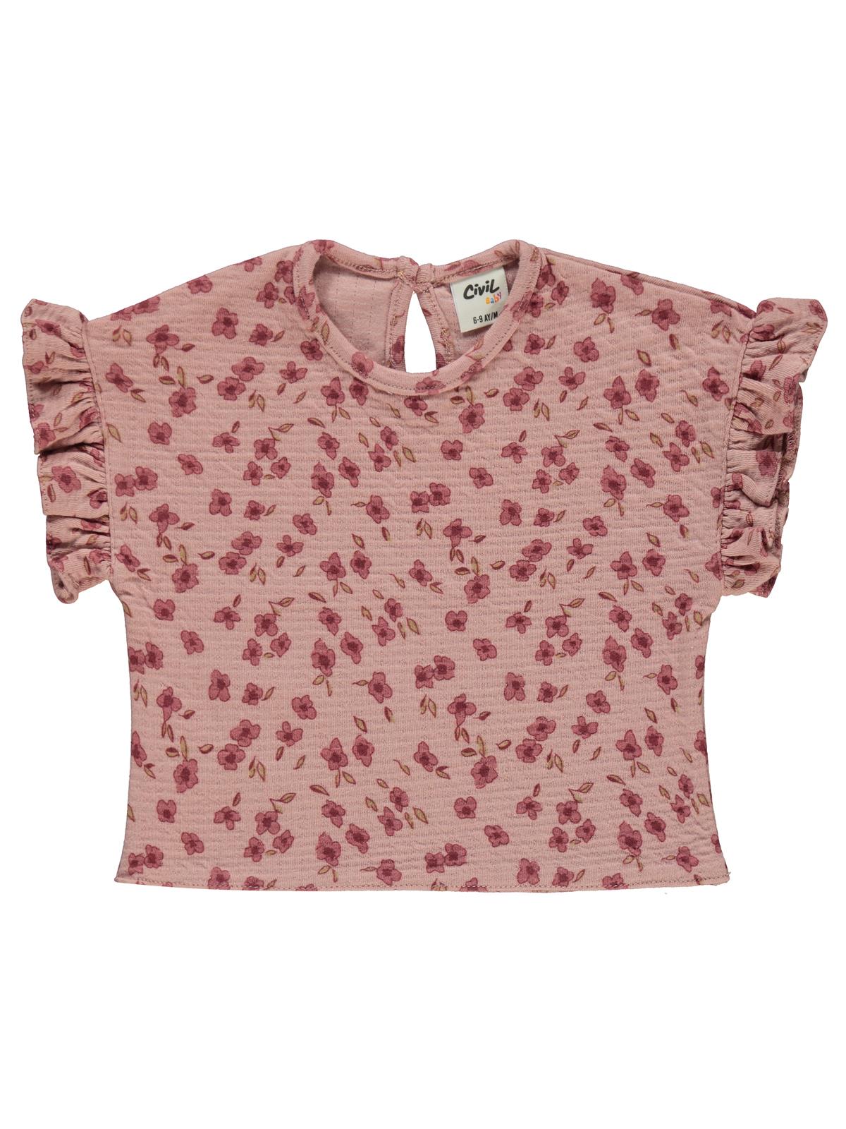 Civil Baby Çiçek Desenli 6-18 Ay Takım - Pembe