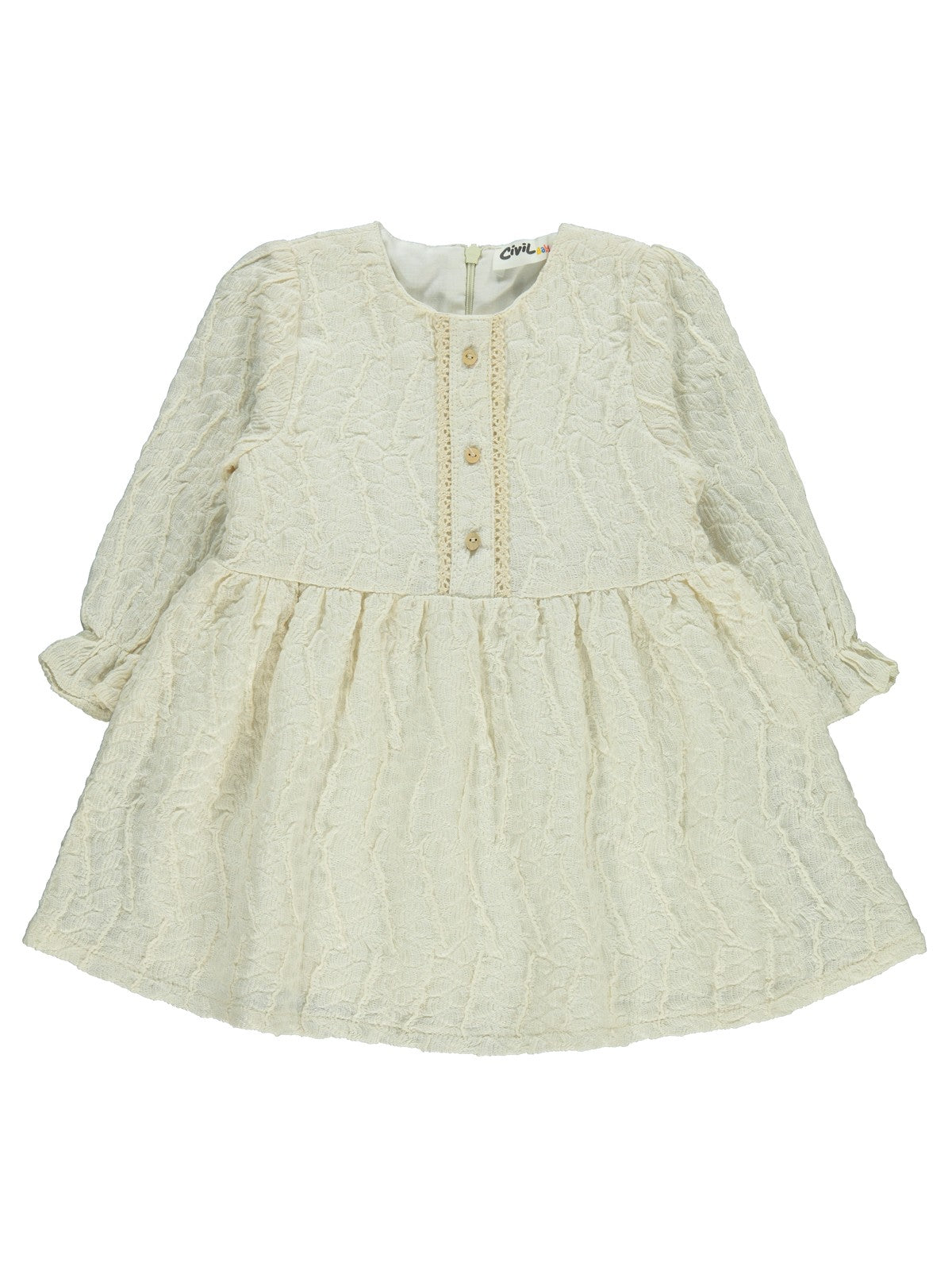 Civil Baby Dantel 6-18 Ay Elbise - Ekru