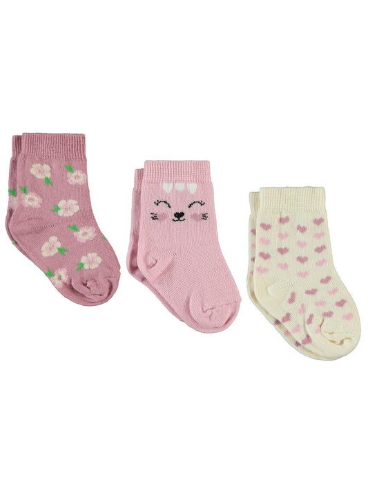 Civil Baby Kız Bebek 3'lü Çorap Set 6-18 Ay
